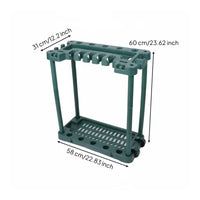 Multi-Slot Mop and Broom Organizer Heavy Duty Mop Rack Stand Easy to Assemble for Outdoor
