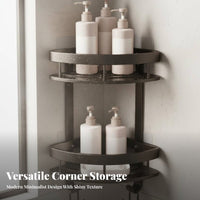 No-Drill Installation Bathroom Corner Shelf Rust-Proof Corner Shower Organizer Rustproof for Homeowners, Families, Restroom, Bathtub