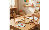 2 Pieces Classic Wooden Math Bead Rack Hands-on Bead Rack with Shape Inserts Tactile Counting Abacus Sturdy for Preschoolers