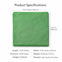 Microfiber Cleaning Cloth for Guitar Piano string instrument Saxophone Flute, Polishing for Musicians, Green 30x30cm