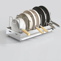 Cabinet Pot Lid Organizer for Kitchen Cupboard Doors and Walls, Stainless Steel Pan Rack, Multi-functional Stand for Home Cooks