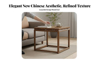 Solid Timber Wood Square Wooden End Table New Chinese design Square End Table Minimalist Design Indoor Furniture space-efficient Size for Apartment Dwellers, Interior Designers, Living Room, Bedroom, Small Spaces, Entryway