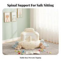 Ergonomic Inflatable Baby Sofa Skin-Friendly Material Baby Learn to Sit Chair Non-Slip Bottom Infant Learn to Sit Chair Portable for Infants, Toddlers, Parents, Feeding Time, Playroom, Living Room, Travel