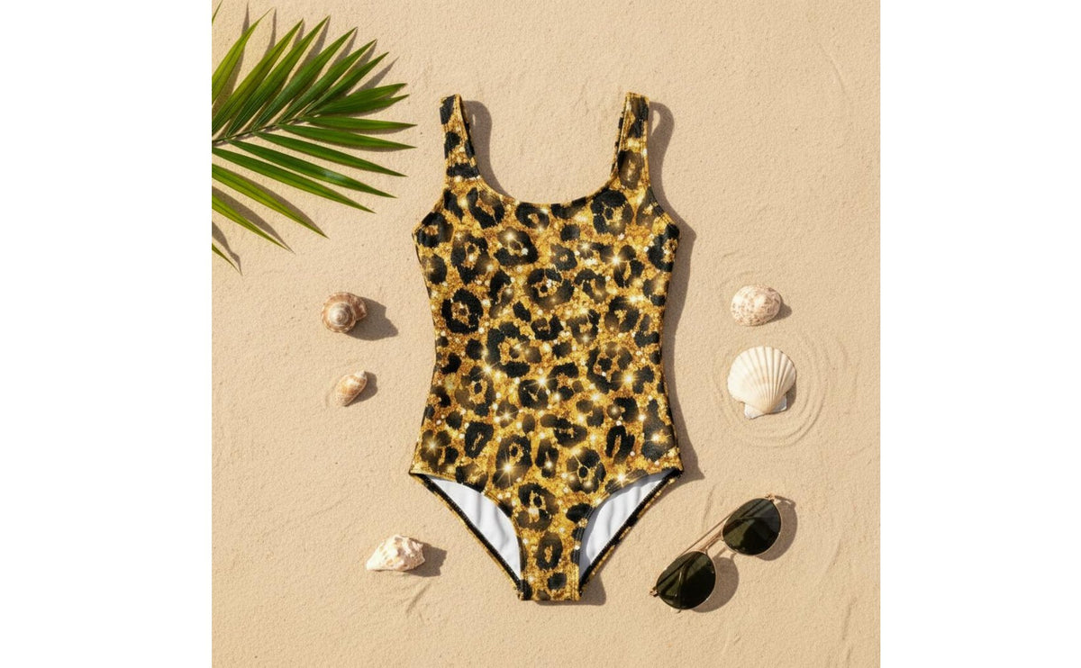 Leopard Print Single-Piece Swimsuit Flattering Wildlife Print Monokini Stretchy Material Gradient Color Bodysuit Lightweight for Beach, Summer, Vacation, Pool Party