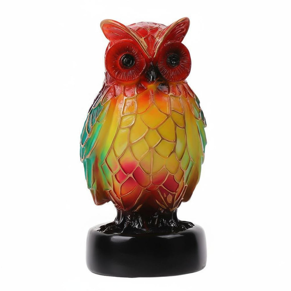 Warm Ambient Radiance Resin Owl Night Light Colorful Owl Lamp for Children, Bedside, Bedroom, Living Room