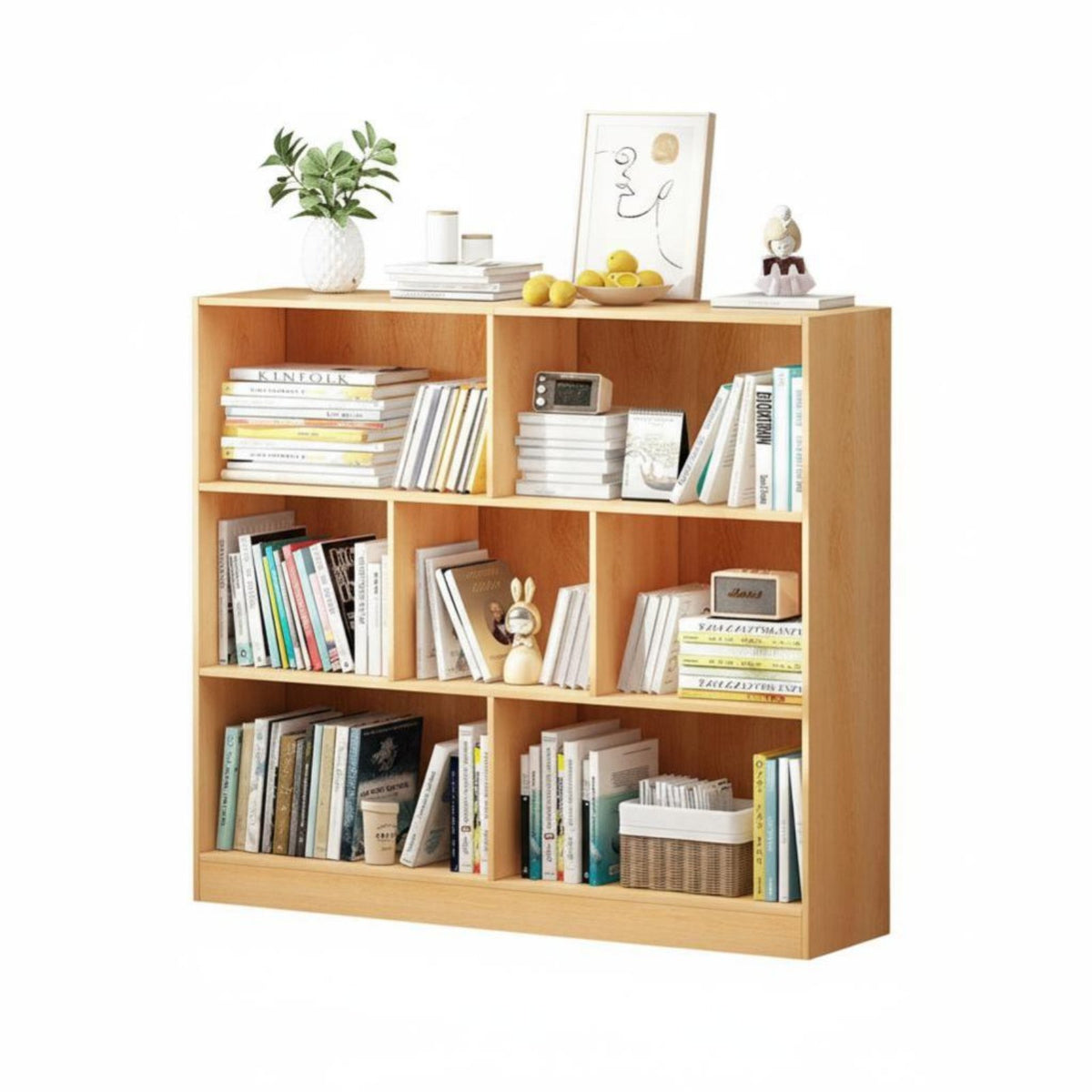 Floor-Standing Cubby Organizer with Doors Multifunctional shelving unit Simple Design Storage Cabinet Space-Saving for Families, Homeowners, Living Room, Bedroom, Home Office, Entryway