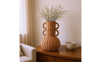 Braided Wicker Vase Rustic Wicker Flower Basket Woven Floor Vase Uncovered Top Interior Decoration Decorative for Dried Flowers