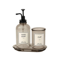 3 Pieces Coordinated Bathroom Set with Tumbler Functional Bathroom Accessory Set with Tray Practical Soap Dispenser with Tray Versatile for Vanity