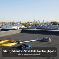 No-Scratch Soft Bristles Photovoltaic Panel Cleaning Brush Lightweight Telescoping Solar Panel Brush Adjustable Angle Water Fed Cleaning Pole Easy Installation for Homeowners, Professional Cleaners, Business Owners, Roofs, Glass Panes, Exterior Walls