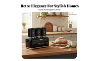 4 Pieces Bread Bin and Canister Set Easy To Clean Bread Bin with Matching Jars Metal Food Storage Tins Large Capacity for Pantry