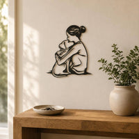 Metal Silhouette Wall Decor Pet Lover Gift Child and Pet Wall Art Effortless to Hang Line Wall Art