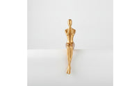 Gilded Gold Faceless Human Figurine Minimalist Resin Figurine Nordic Shelf Ornament Modern for Bookshelf, Entryway, Living Room, Office