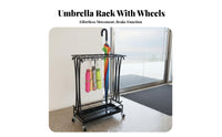 Umbrella Storage Rack with Holders Space-Saving Design Clear Standing Umbrella Holder Clear Standing Entryway Organizer Anti