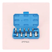 10 Pieces Auto Repair 12-Point Socket Bits Long-Lasting Star Socket Bit Set Wear-Resistant 12-Point Screw Sockets High Rotational Force for Garage