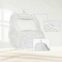 Supportive Cat Bath Pillow Mesh Bath Pillow with Hook Breathable Quick-Drying for Adults, Home Spa