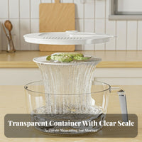 Transparent Grater Lid Colander Slotted Grater Lid Bowl Measurement Marks Rice Washing Basket Side Handle for Vegetable Prep