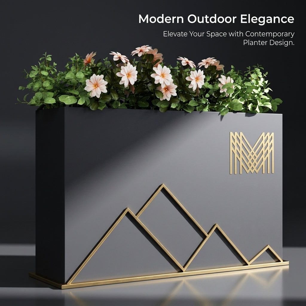 Metal Outdoor Planter Box for Garden and Patio, Large Tall Planter for Outdoor Plants, Commercial Grade Stainless Steel Planter Boxes