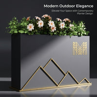 Metal Outdoor Planter Box for Garden and Patio, Large Tall Planter for Outdoor Plants, Commercial Grade Stainless Steel Planter Boxes