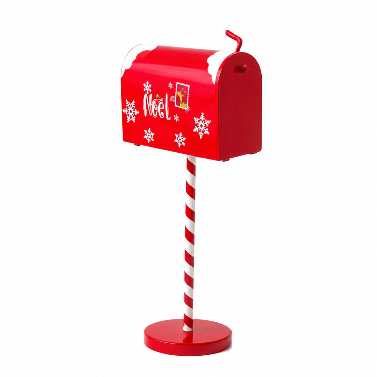Christmas Mailbox Decorative Mailbox with Adjustable Post Tabletop Decor Festive Letter Box Slim for Entryway, Shelves