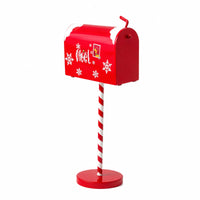 Christmas Mailbox Decorative Mailbox with Adjustable Post Tabletop Decor Festive Letter Box Slim for Entryway, Shelves