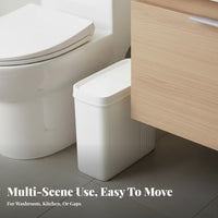Narrow Space Trash Bin Space Saving Trash Can with Lid PP Material Narrow Waste Basket for Lavatory, Office, Bedroom
