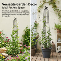 Iron Garden Trellis for Climbing Plants, 111-140cm Plant Supports, Ornate Trellis for Roses, Vines, & Runner Beans, 3 Pieces
