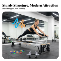 Pilates Reformer Full-Body Workout Core Training Bed Adjustable Resistance Pilates Reformer Bed for Adults, Women, Stretching Studio
