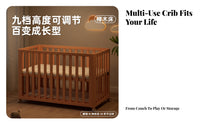 Infant Crib Beech Wood Adjustable Crib Elevated Mattress Base for Infants, Young Children, Bedroom