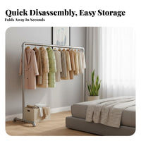 Steel Pipe Dehumidifying Rack Construction Industrial Pipe Clothes Rack Rust-Resistant Heavy Duty Clothes Stand for Balcony, Bedroom, Retail Display