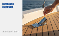 316 Stainless Steel Square Tube Base, Marine Deck Handrail Bracket, Polished Yacht Hardware