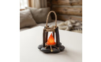 Campfire Lamp with Handle Flickering Decorative Lantern Ambient for Camping