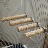 Parrot Toy Wooden Stand and Bird Perch, Bird Chewing Toy for Cages, Straight Wood Gnawing Toy for Budgie and Cockatiel Enrichment