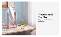 Pink Children's Mirror Single-Sided Oval Mirror Stand