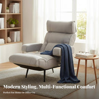 Lumbar Support Armchair with Ottoman Ergonomic Design Lounge Chair High Backrest Indoor Seating Extra-Thick Padding for Readers, Adults, Homeowners, Living Room, Bedroom, Reading Nook, Home Office