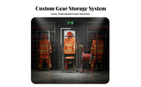 Stainless Steel Fire Suit Rack Rust-Resistant Double-Sided Turnout Gear Rack Heavy Duty Firefighter Gear Locker for Firefighting Personnel