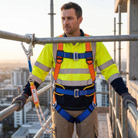Full Body Safety Harness with Double Hooks and Buffer for High-Altitude Work