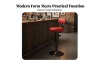 Stable Round Base Adjustable Swivel Stool Integrated Footrest Adjustable Swivel Stool with Backrest Floor Protection Loop Bar Chair Wide Padded Seat for Business Owners, Homeowners, Counter, Reception Desk, Kitchen, Cafe
