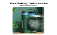 Desktop Misting Fan Cools & Humidifies Personal Humidifier Fan 5 Mist Nozzles USB Air-Powered Chiller for Students, Office Workers, Dorm Room, Bedroom