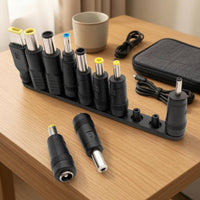 10 Pieces Black DC Adapter Conversion Plug Set Color-Coded Laptop Power Adapter Plug Plastic Body