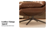Vintage design Upholstered rotating Armchair mid-1900sera Modern Design rotating Armchair Padded paddings Single Sofa Plush Comfort for Readers, Adults, Homeowners, Living Room, Balcony, Home Office, perusing corner