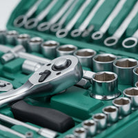 Socket Wrench Set with Case 72-Tooth Ratchet and Socket Set Portable Tools for Hobbyists, Vehicle Owners, Garage, Roadside Emergency