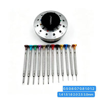 12 Pieces Screwdriver Set with Rotating Base Compact Screwdriver Set Precision Screwdrivers Multi-Function Tool Kit