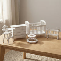 5 Pieces Dollhouse Nursery Set Wooden Closet Cute Toy for Collectors, Hobbyists