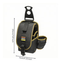 Quick-Hang Electrician Tool Pouch with Hanging Buckle Heavy-Duty Tool Pouch with Detachable Cover Double Layer Professional for Technicians