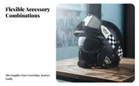 Retro 3/4 3C Certified 3/4 Open Face Impact Resistant Guarding Headwear for Women, Cruising, Outdoor, Road Trips