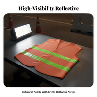 Reflective Safety Vest Hook-and-Loop Fastener Closure High Visibility Work Vest Highway Side Safety Gilet Lightweight Safety