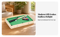 Interchangeable Panels Foldable Tabletop Pool Table Corner Pockets Folding Pool Table Wood-Tone English Green Felt Space-Saving