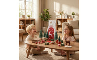 Miniature Holiday Cottage Kit Dollhouse Accessories Festive Miniature House Kit Holiday-Themed Wooden Yuletide Set for Crafters, Desktop Decor