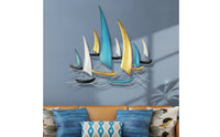 Metal Sailboat Wall Art Modern Sailboat Wall Artistic and Simple to Hang for Entryway