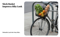 Rust-Resistant Front Cycle Basket Large Capacity Front Bike Basket Long-Lasting for Commuters, Shoppers, Shopping, Grocery Runs, Commuting